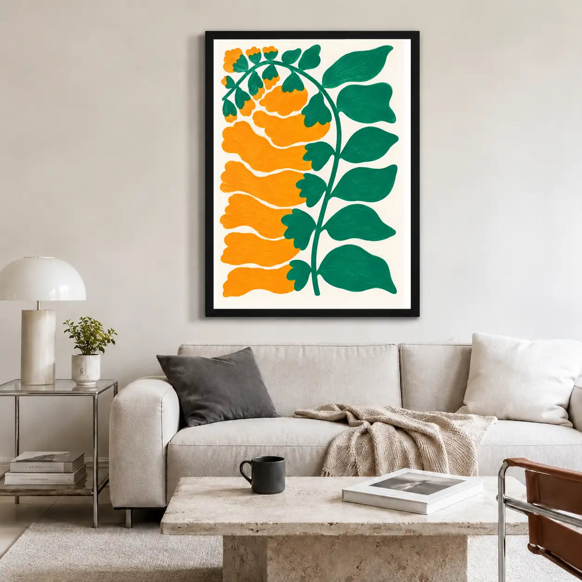 Orange Fruit and Green Vine Wall Art 2
