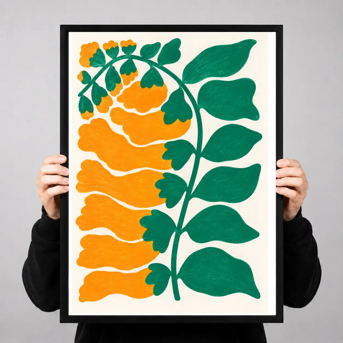 Orange Fruit and Green Vine Wall Art 3