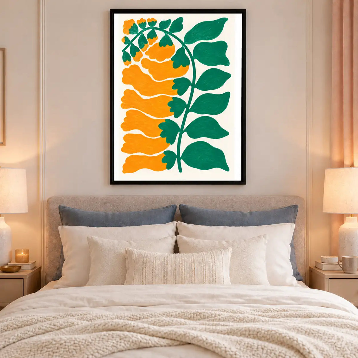 Orange Fruit and Green Vine Wall Art 6