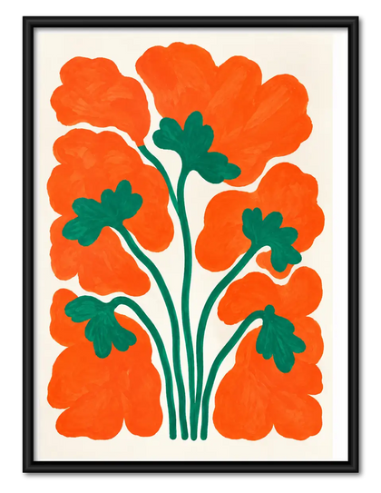 Orange Poppy Bouquet Graphic Wall Art