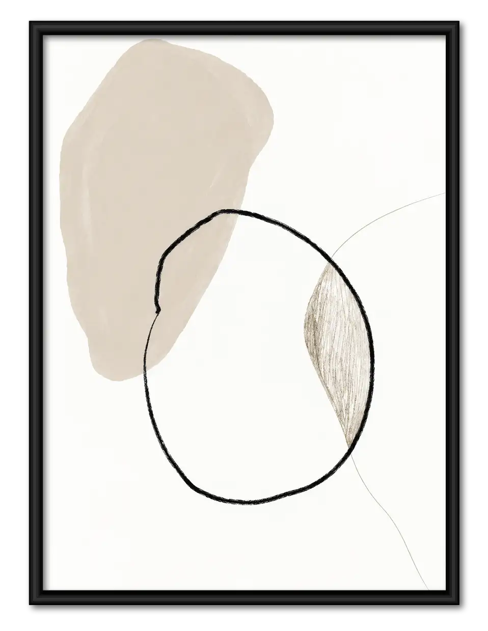 Overlapping Neutral Circles Minimal Wall Art 1