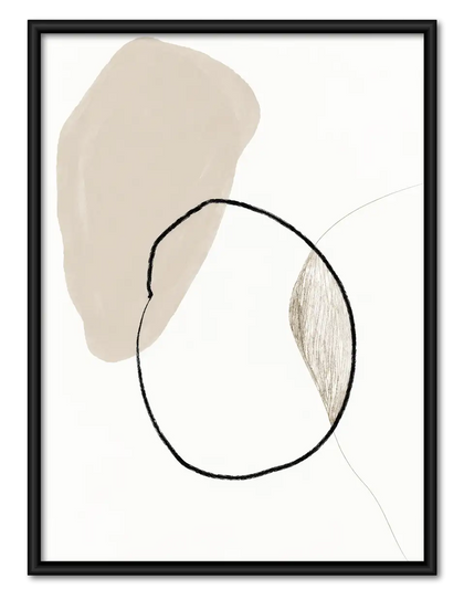 Overlapping Neutral Circles Minimal Wall Art