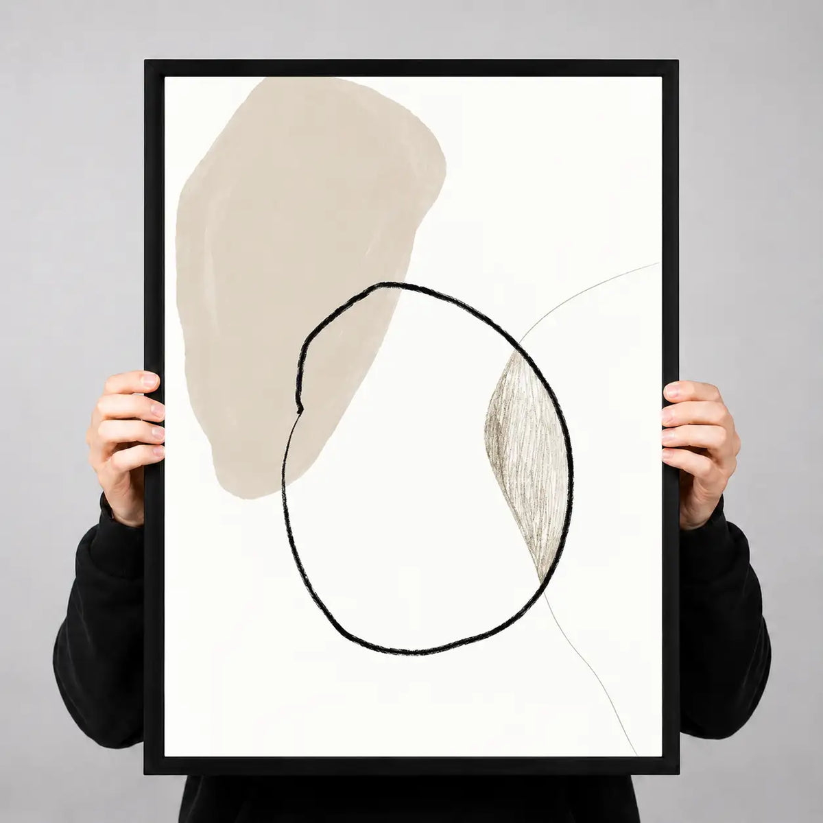 Overlapping Neutral Circles Minimal Wall Art 3