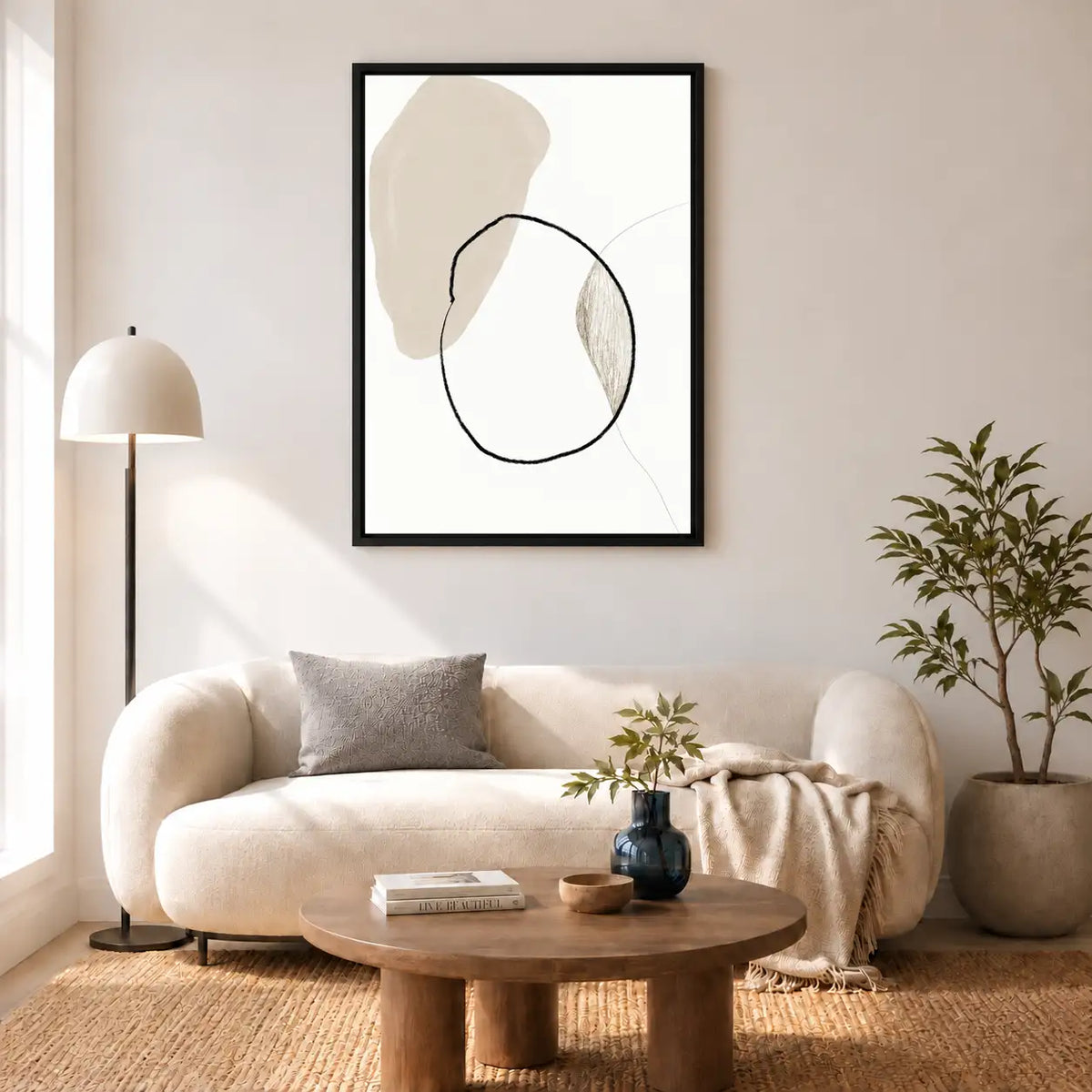 Overlapping Neutral Circles Minimal Wall Art 5
