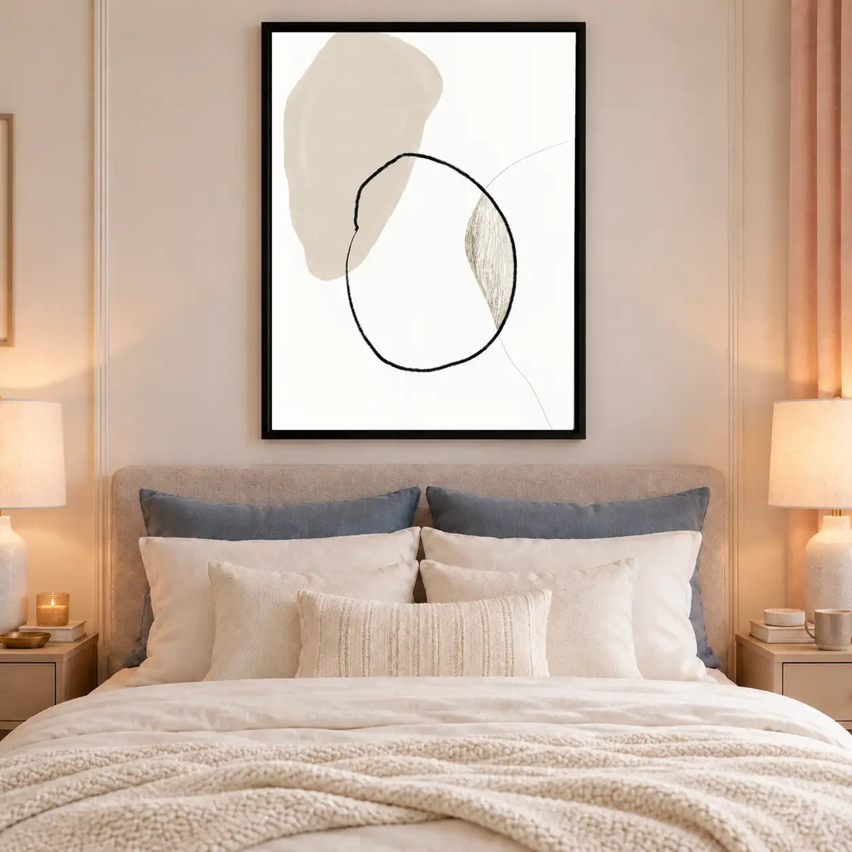 Overlapping Neutral Circles Minimal Wall Art 6