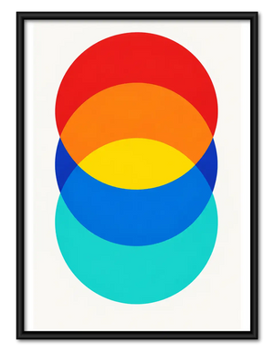 Overlapping Rainbow Circles Wall Art