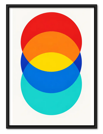 Overlapping Rainbow Circles Wall Art 1