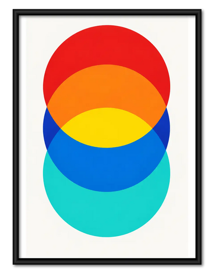 Overlapping Rainbow Circles Wall Art
