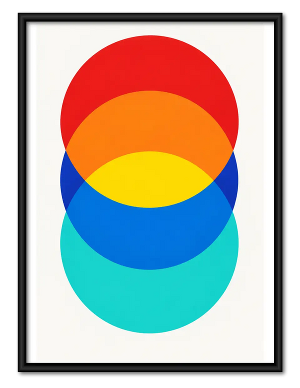 Overlapping Rainbow Circles Wall Art