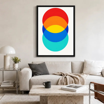 Overlapping Rainbow Circles Wall Art 2