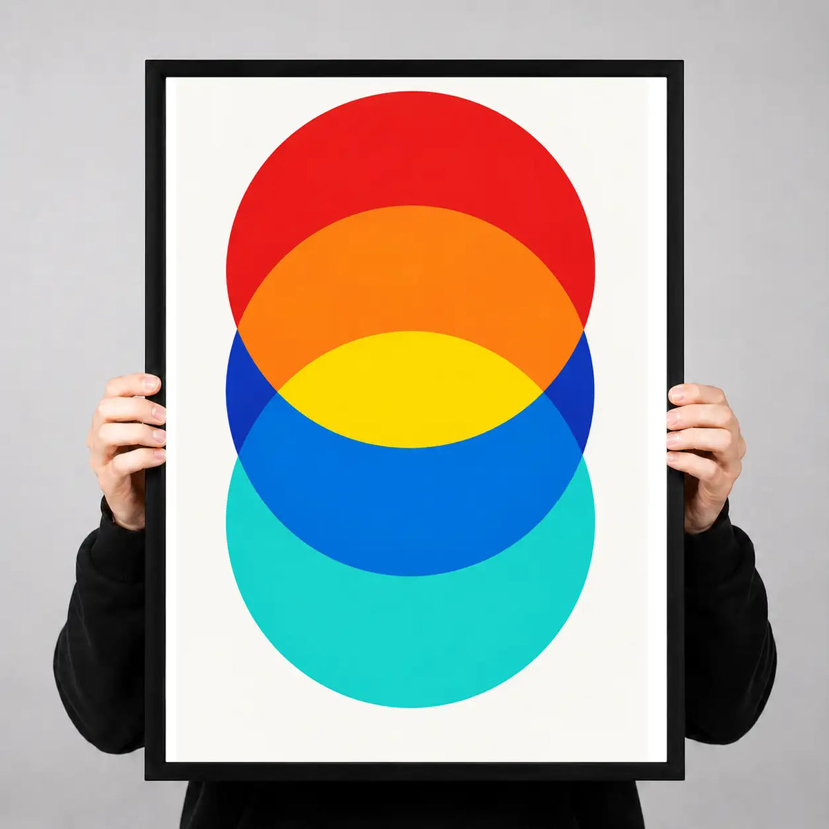 Overlapping Rainbow Circles Wall Art 3