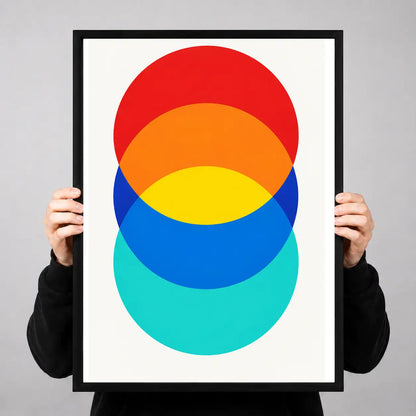 Overlapping Rainbow Circles Wall Art 3
