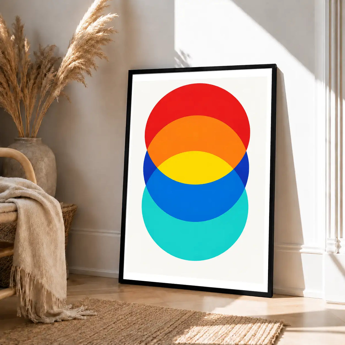 Overlapping Rainbow Circles Wall Art 4