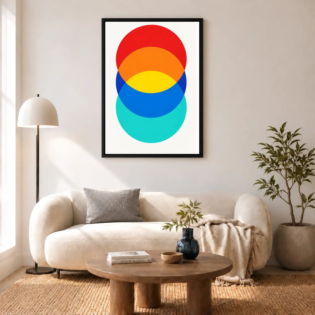 Overlapping Rainbow Circles Wall Art 5