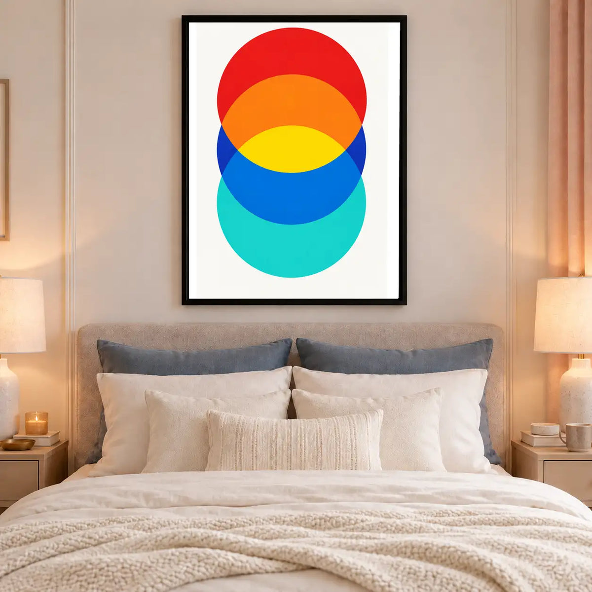 Overlapping Rainbow Circles Wall Art 6