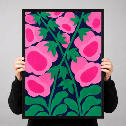Pink Blossoms in Midnight Garden Wall Art 3