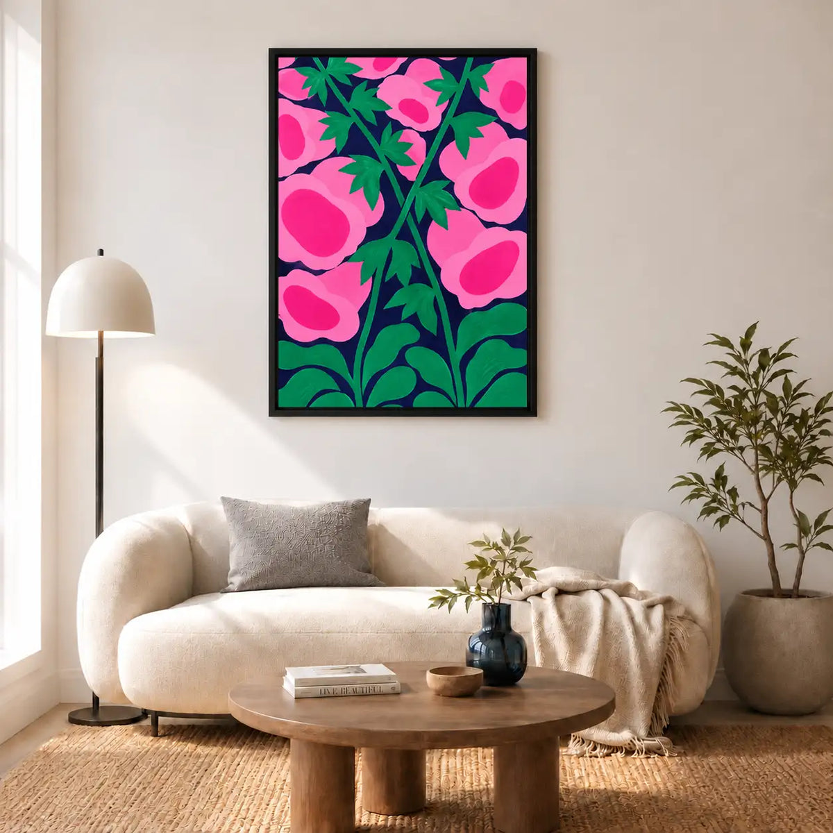 Pink Blossoms in Midnight Garden Wall Art 5