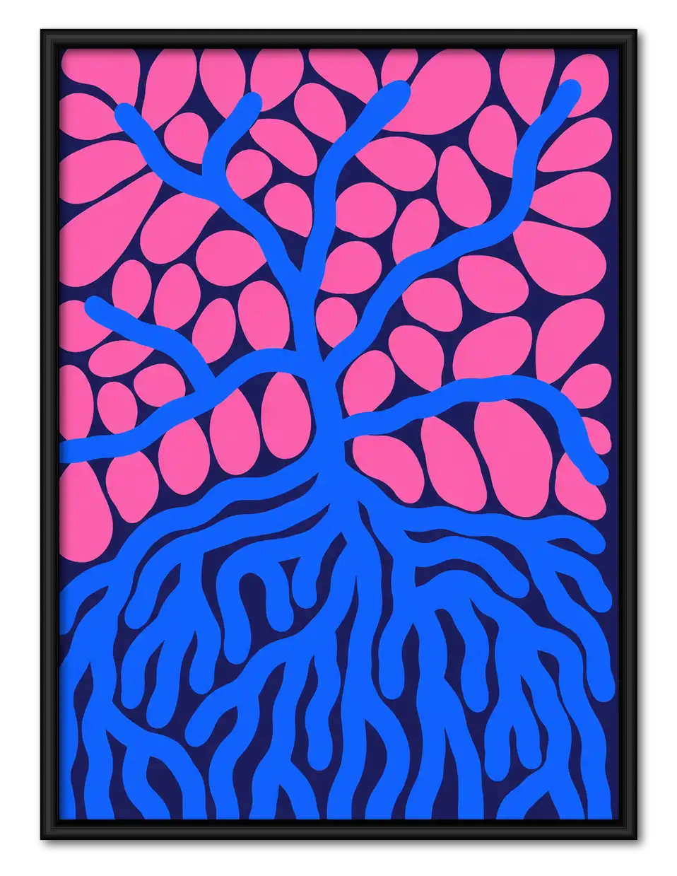 Pink Leaves and Blue Roots Wall Art 1