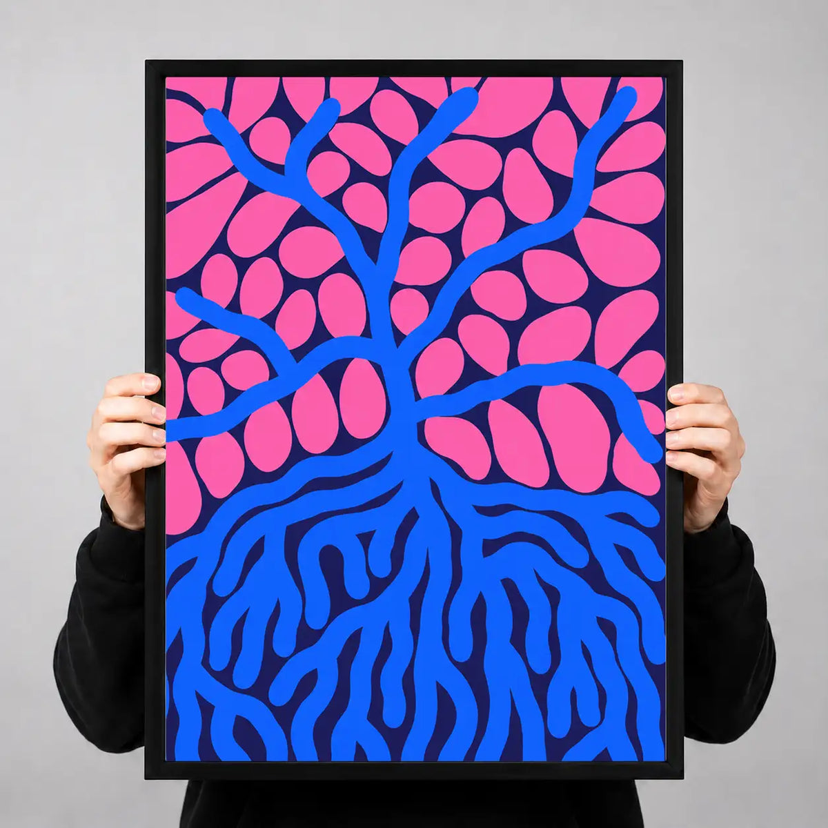 Pink Leaves and Blue Roots Wall Art 3