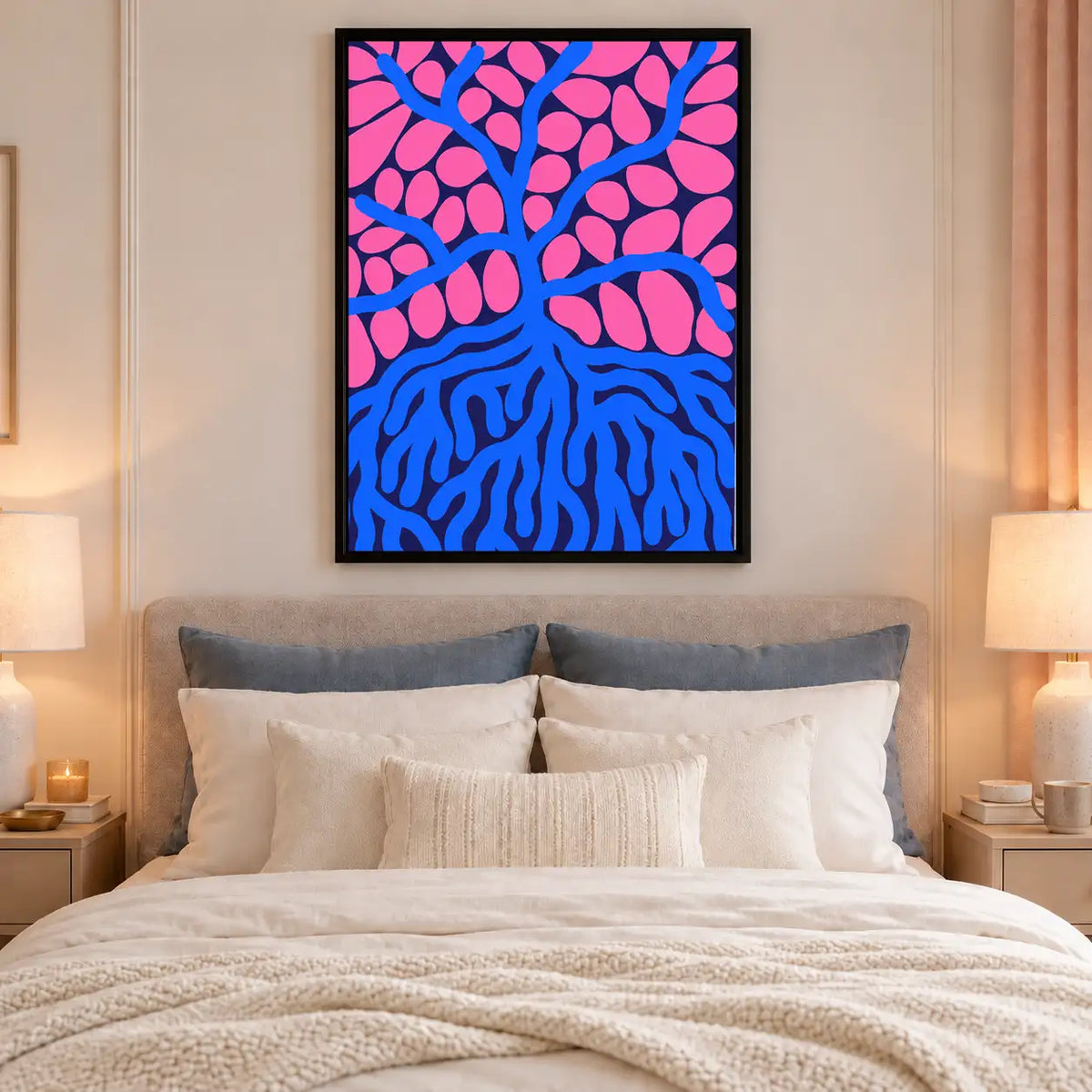 Pink Leaves and Blue Roots Wall Art 6