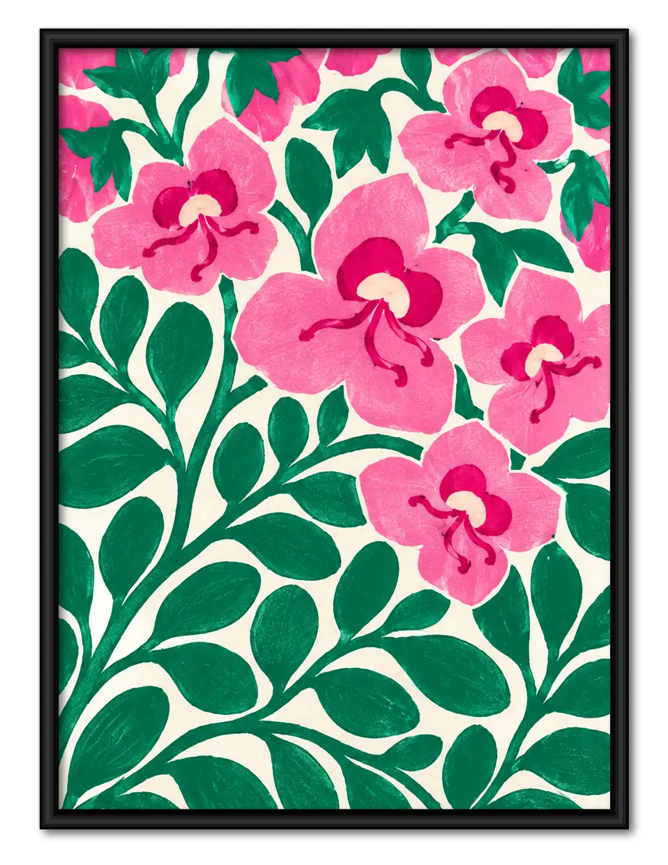 Pink Orchid Vine Botanical Wall Art 1