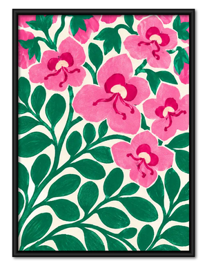 Pink Orchid Vine Botanical Wall Art