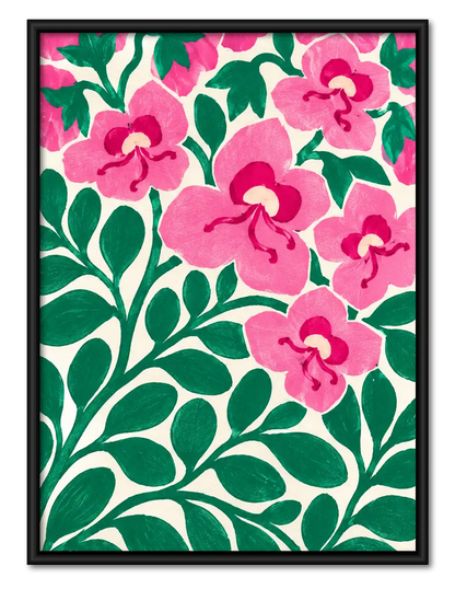 Pink Orchid Vine Botanical Wall Art 1