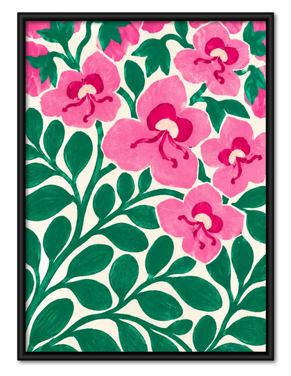 Pink Orchid Vine Botanical Wall Art