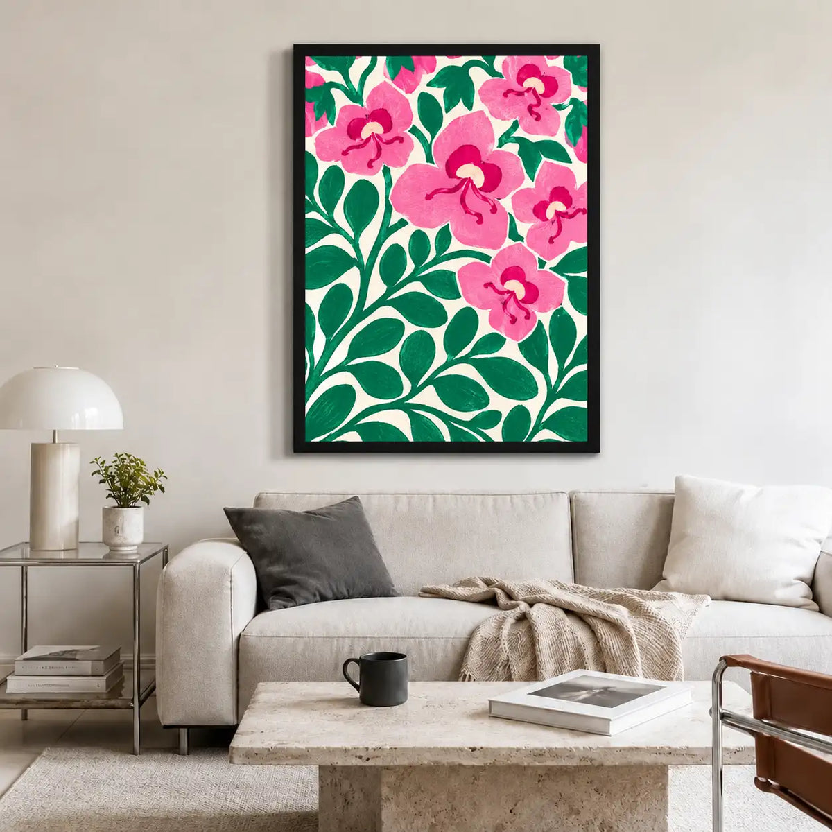 Pink Orchid Vine Botanical Wall Art 2