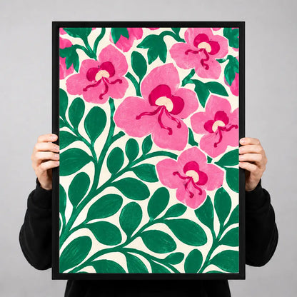 Pink Orchid Vine Botanical Wall Art 3