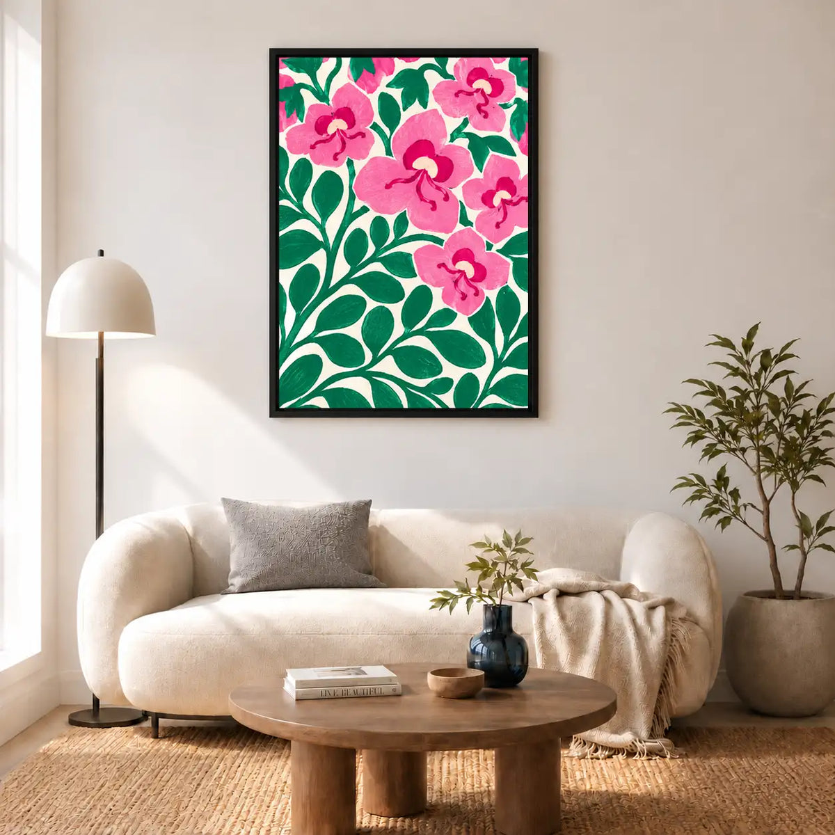 Pink Orchid Vine Botanical Wall Art 5