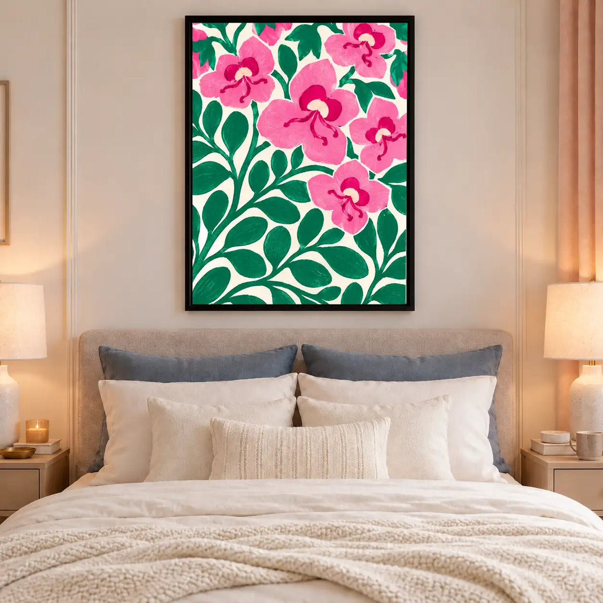 Pink Orchid Vine Botanical Wall Art 6