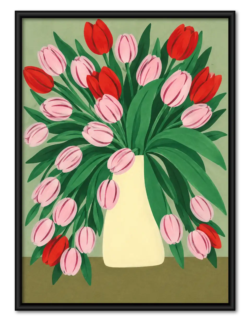Pink Tulip Bouquet Still Life Wall Art 1