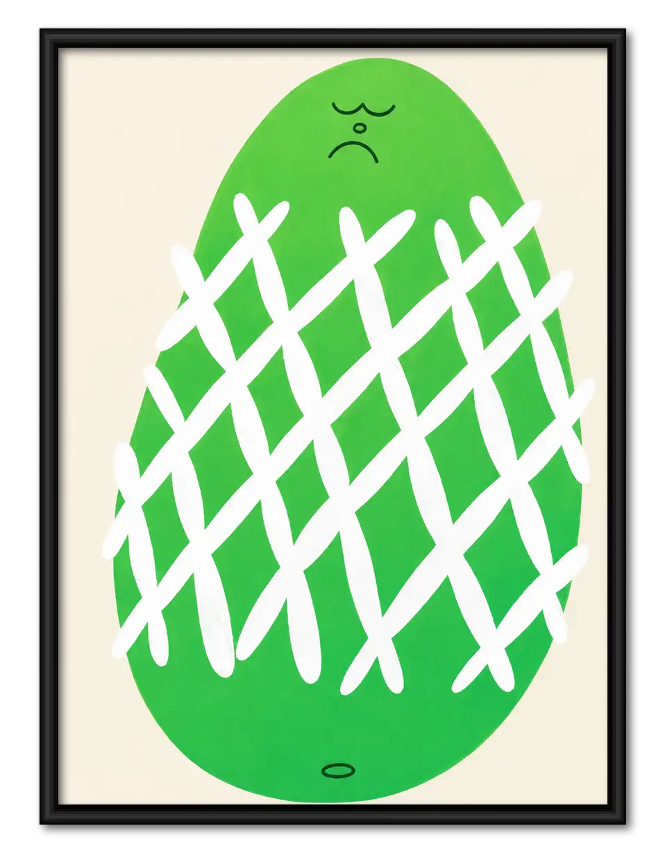 Playful Green Pineapple Graphic Wall Art 1
