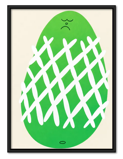 Playful Green Pineapple Graphic Wall Art 1