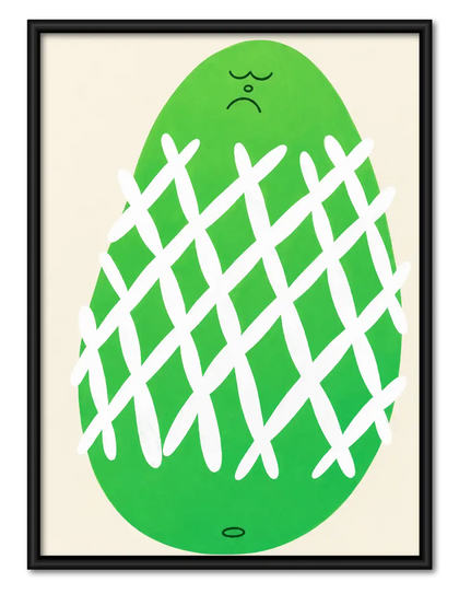 Playful Green Pineapple Graphic Wall Art