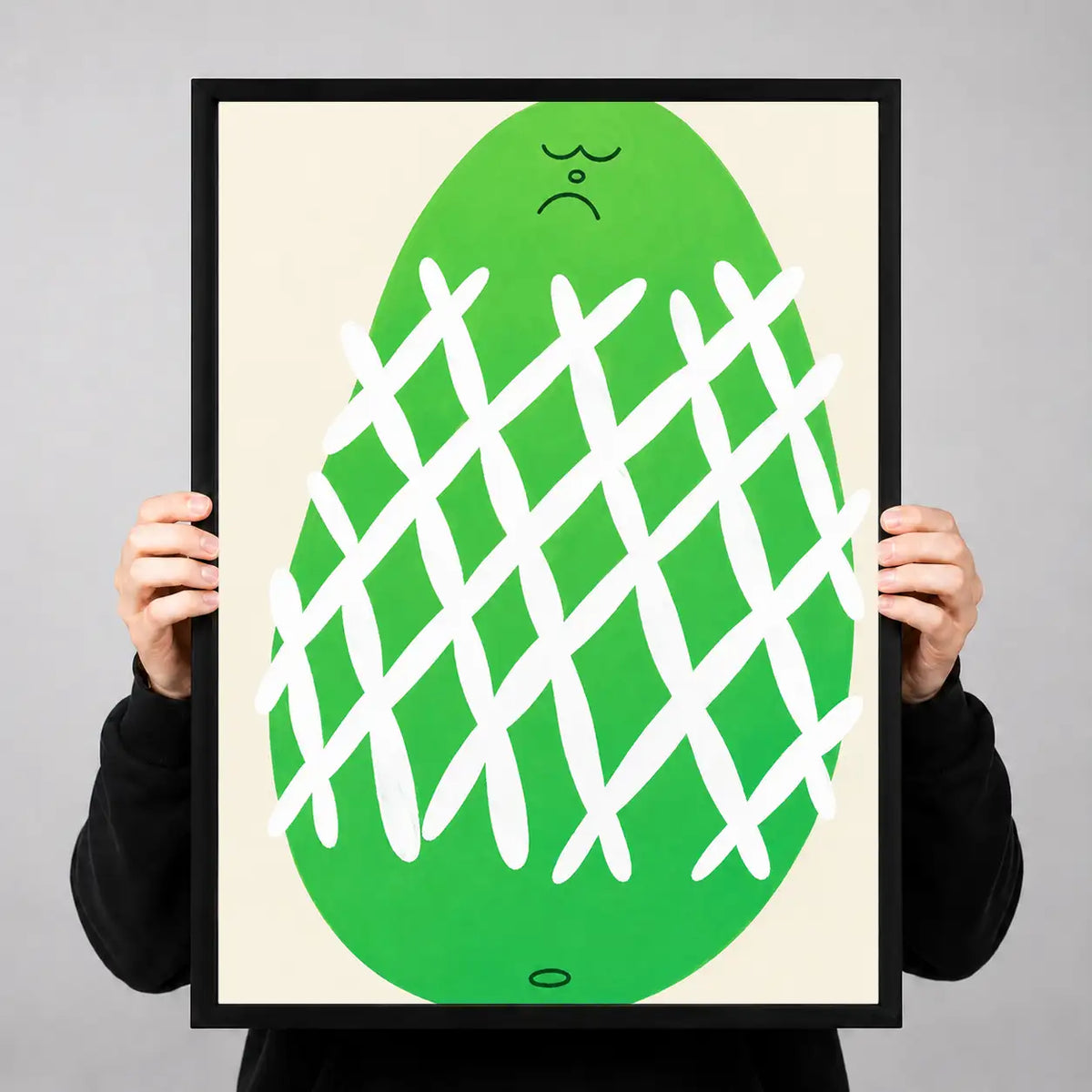 Playful Green Pineapple Graphic Wall Art 3