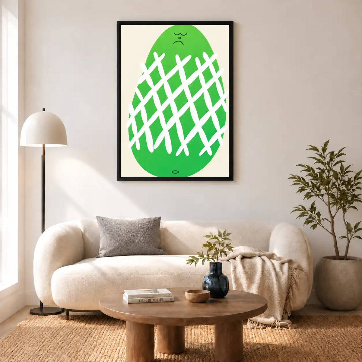Playful Green Pineapple Graphic Wall Art 5