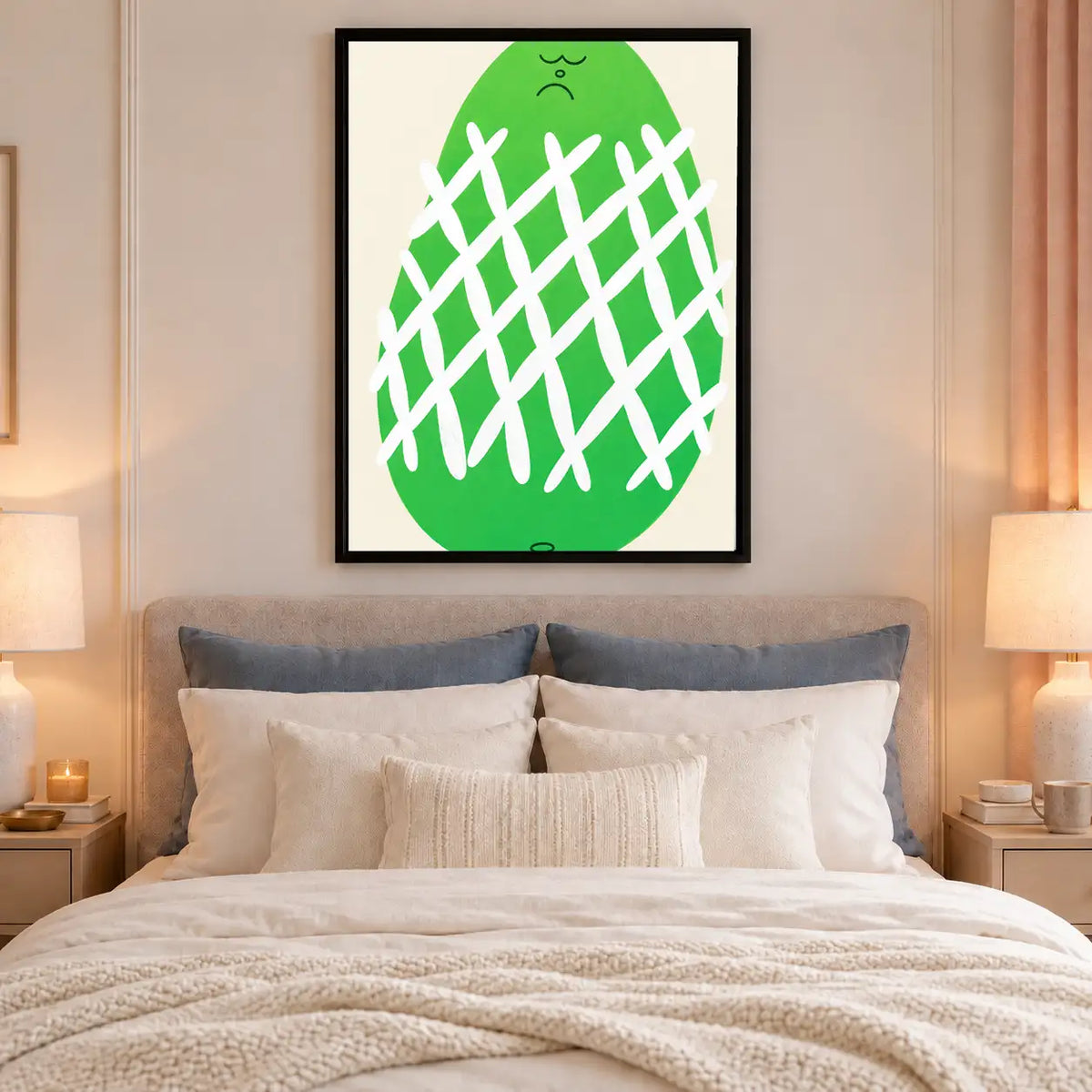 Playful Green Pineapple Graphic Wall Art 6