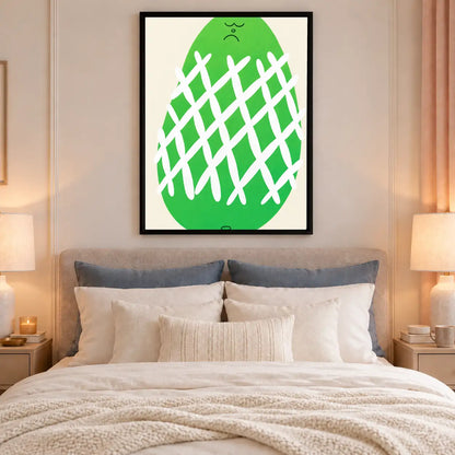 Playful Green Pineapple Graphic Wall Art 6