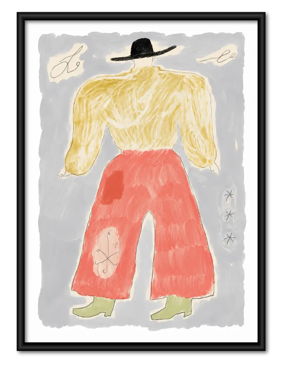 Playful Red Pants Fashion Figure Wall Art 1