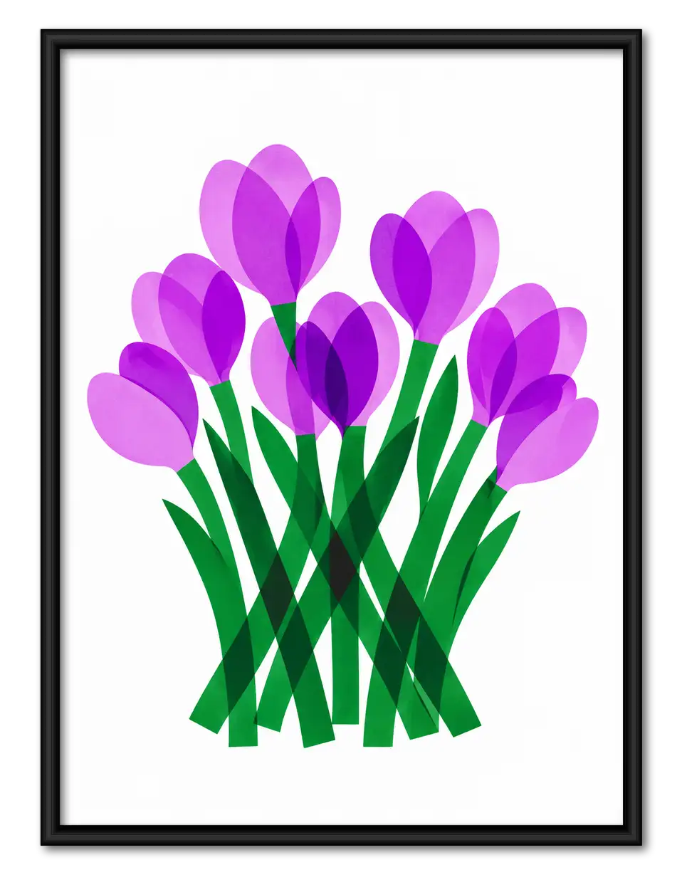 Purple Crocus Bouquet Botanical Wall Art 1