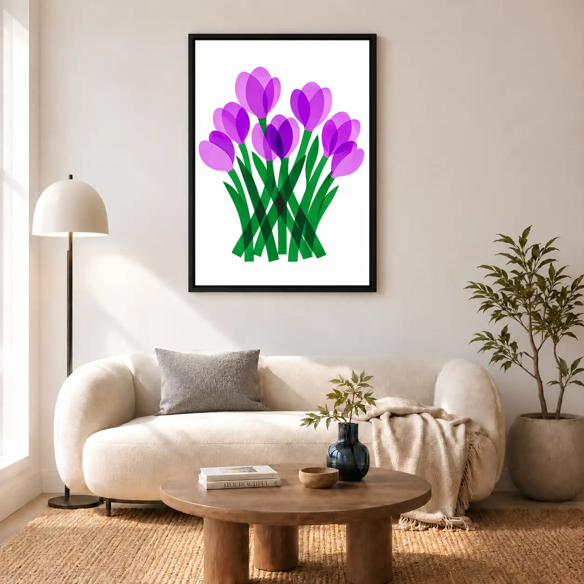 Purple Crocus Bouquet Botanical Wall Art 5