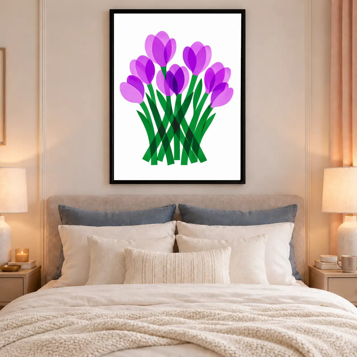 Purple Crocus Bouquet Botanical Wall Art 6
