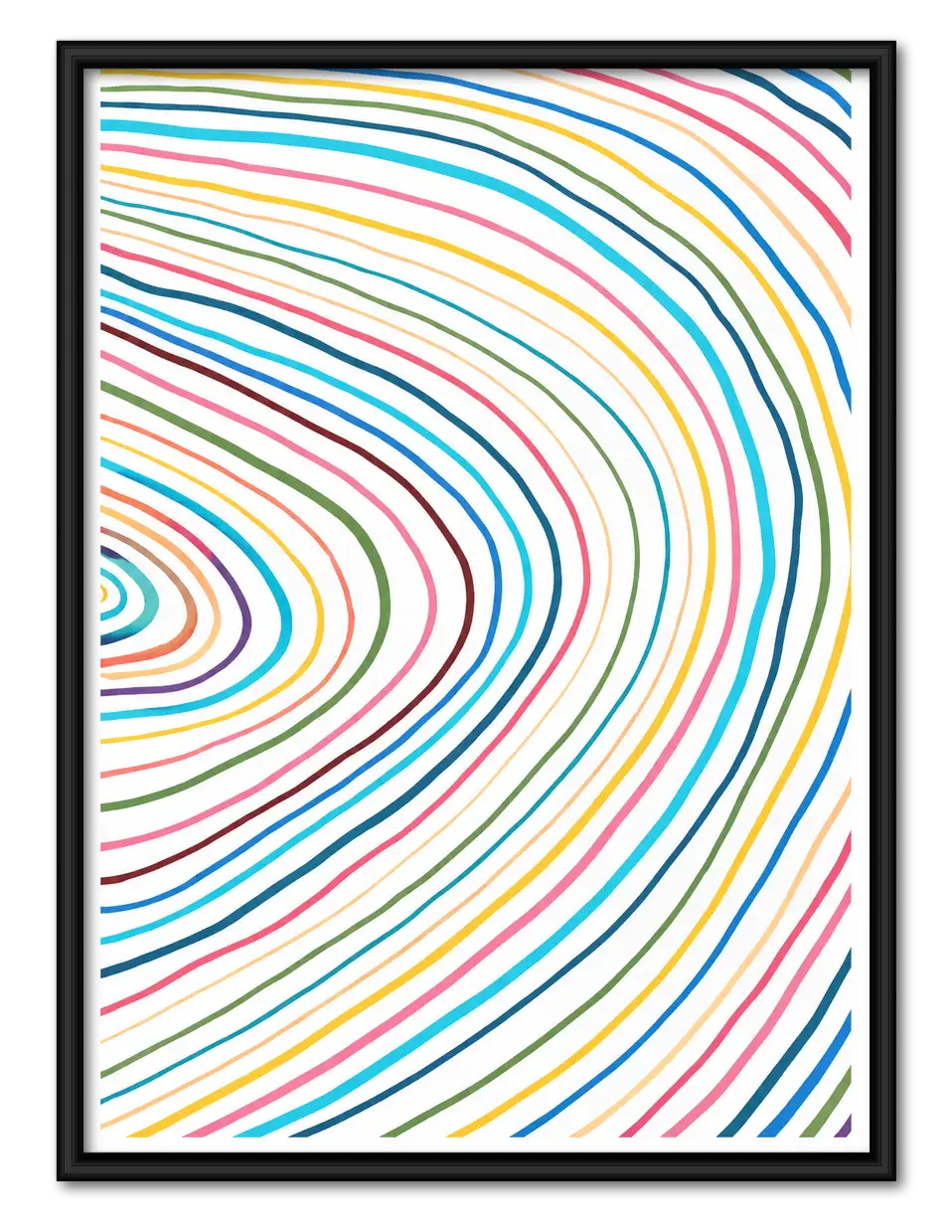 Rainbow Contour Waves Abstract Wall Art 1