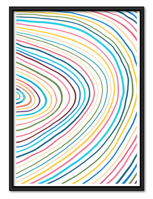 Rainbow Contour Waves Abstract Wall Art