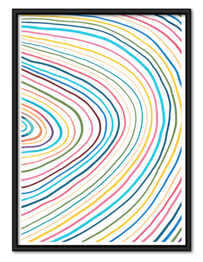 Rainbow Contour Waves Abstract Wall Art 1