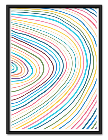 Rainbow Contour Waves Abstract Wall Art