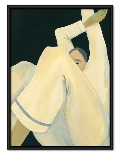 Reclining Cream Figure Modern Wall Art