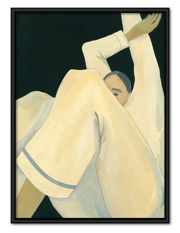 Reclining Cream Figure Modern Wall Art